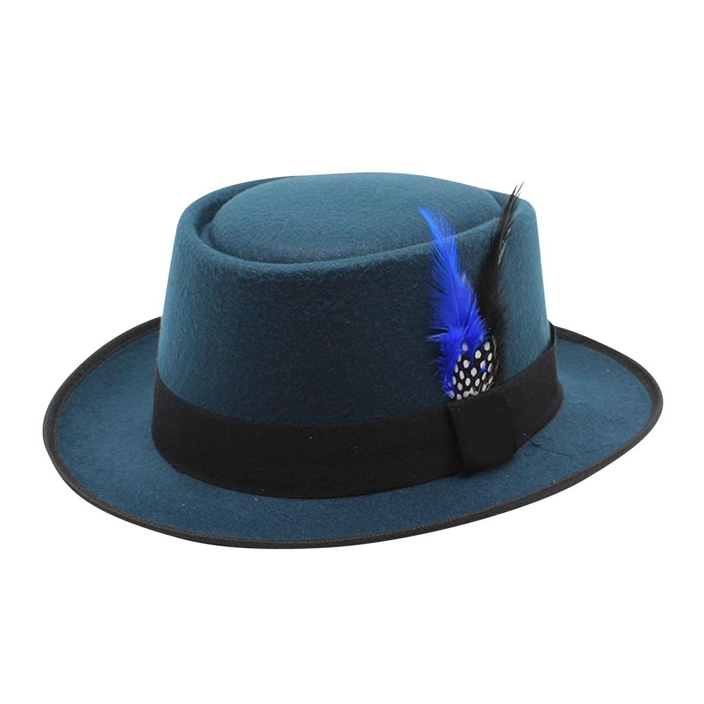 Unisex Round Top Woolen Small Hat, Gentleman Jazz Hat, Holiday Versatile Decorative Hat