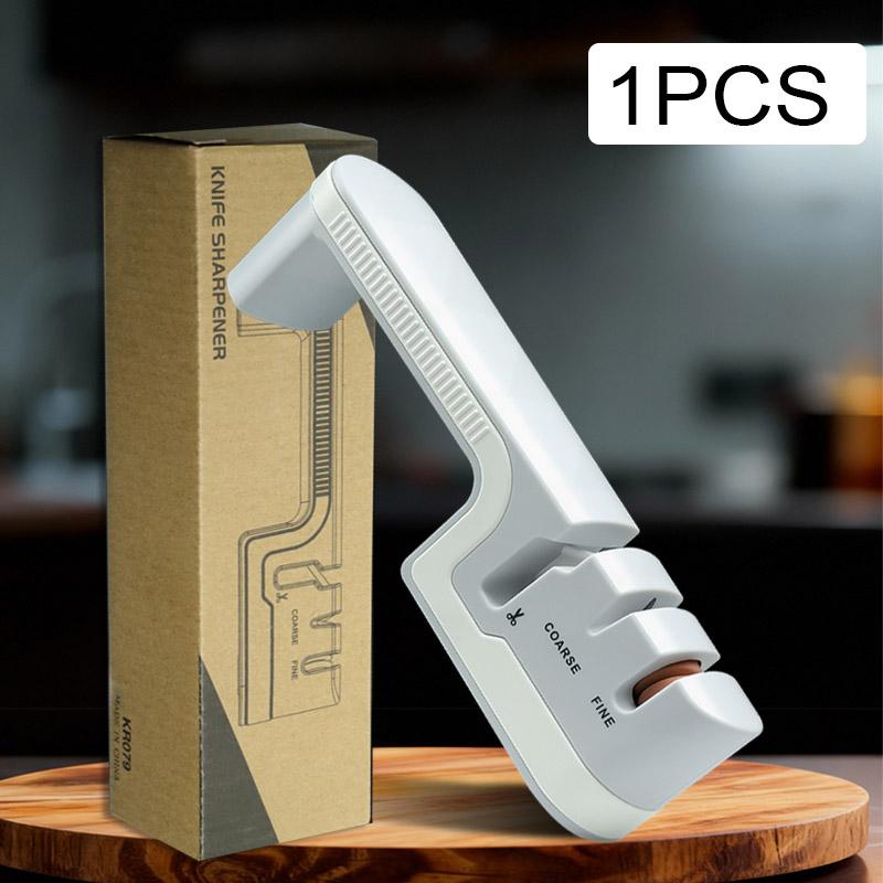 3-Stage Kitchen Knife Sharpener Quick-Sharpening Multi-Purpose Manual Whetstone for Chef's Knives Scissor Knife Sharpening