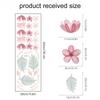 Boho Pink Floral Botanical Wall Stickers Decoration for Kids Room Living Room Interior House Decor Vinyl Wall Decals Art Mural