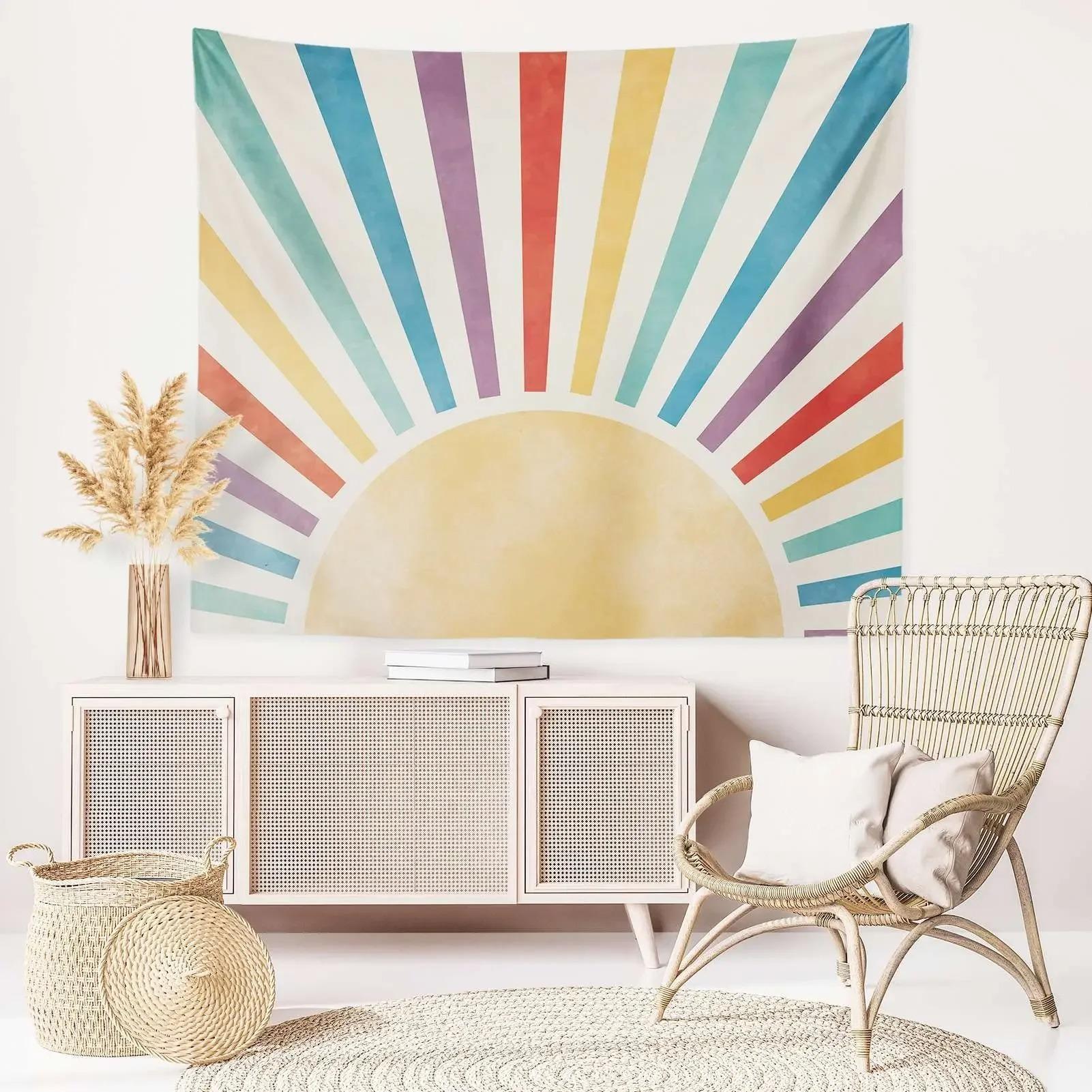 Винтажный гобелен «Солнце» для украшения офиса — фото 9