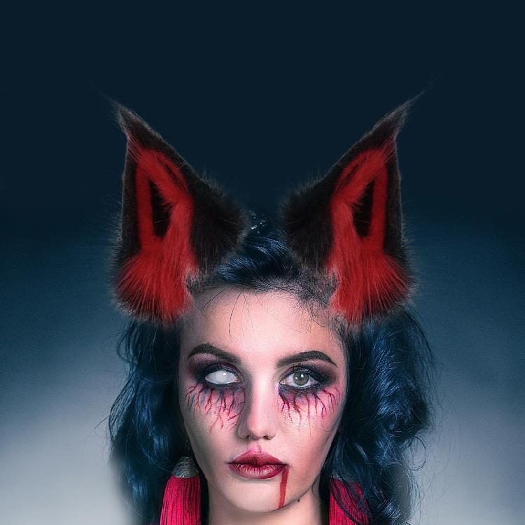 Faux Furs Cats Foxes Ears Headband for Women Halloween Cosplay Costume Hair Accessories Furry Animal Ears Hair Hoop