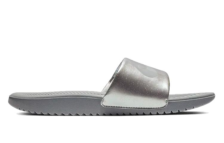 Nike Kawa EVA Slip Resistant And Breathable Kids' Slippers Silver Gray Kids' 819352-007