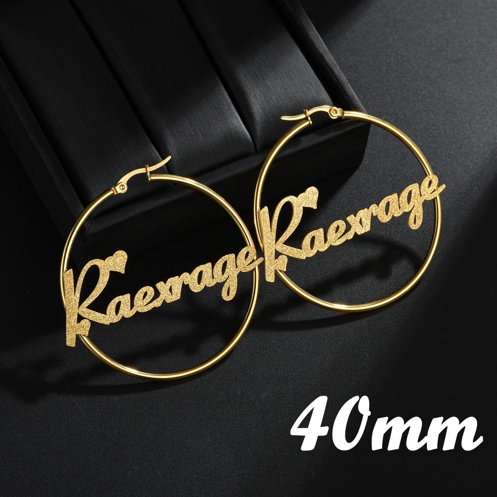 Atoztide Personalized Name Stainless Steel Letter Earrings For Women 3 Color Custom Name Cricle Earrings Weddings Party Jewelry