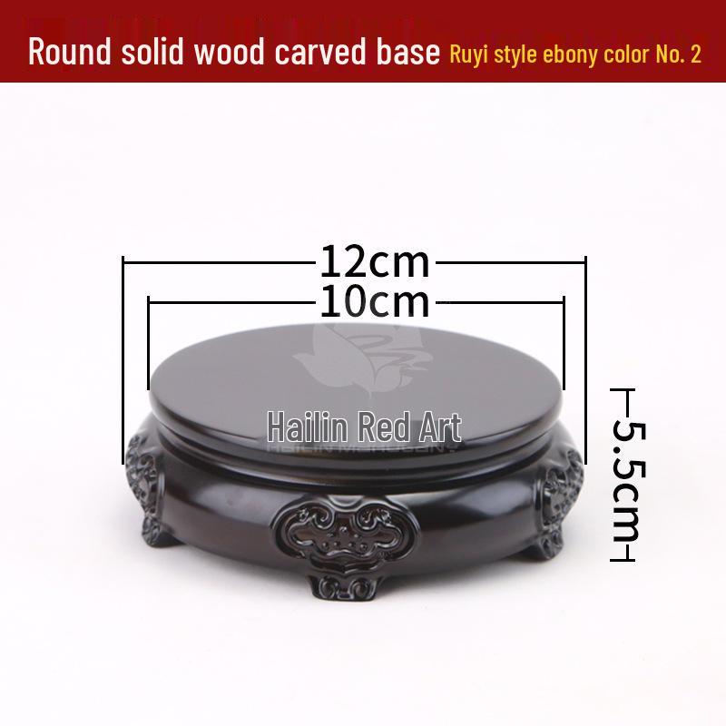 Rosewood Carved Flower Arrangement Bonsai Vase with Ebony Buddha Statue Holder.