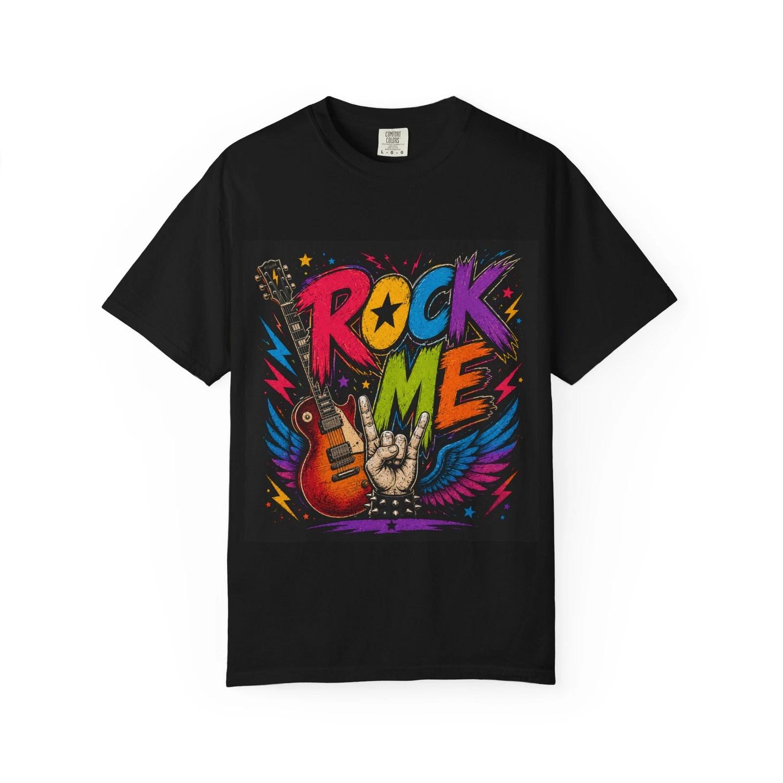 Rock Me graphic T-shirt | Electric Guitar, Hand Sign, Retro Concert S