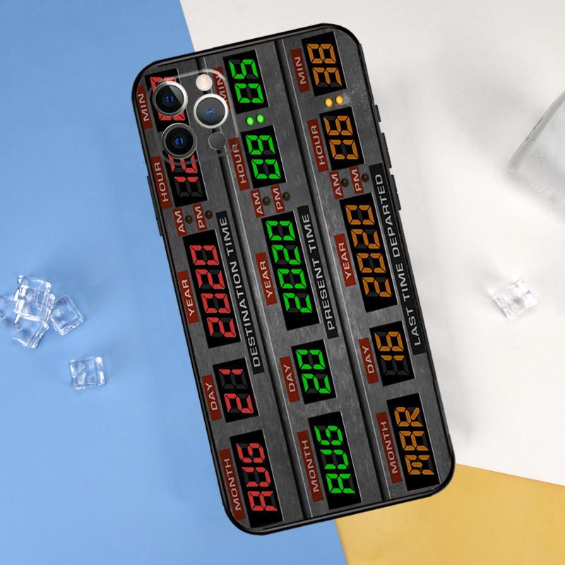 Back To The Future Time Machine Phone Case For iPhone 16 Pro Max 12 13 Mini 11 14 15 Pro Max XR 16 15 Plus 16e Cover Shell
