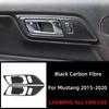 For Ford Mustang GT 2015 - 2025 Carbon Fiber Styling Interior Stickers Car Door Handle Frame Decoration Stickers Trim Cover