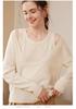 Women's Loose Long-Sleeved Cashmere U-Neck Pullover Sweater for Autumn/Winter - Soft, Versatile, Fashionable