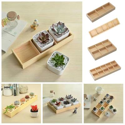 Multifunctional Succulent Flowerpot Tray Wood Plant Pot Stand Storage Box Finishing Box Divided Drawer Bonsai Holder