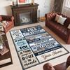 Hearts Theme Crystal Velvet Floor Rug Personalized Custom Name Text Warm Carpet Home Decoration