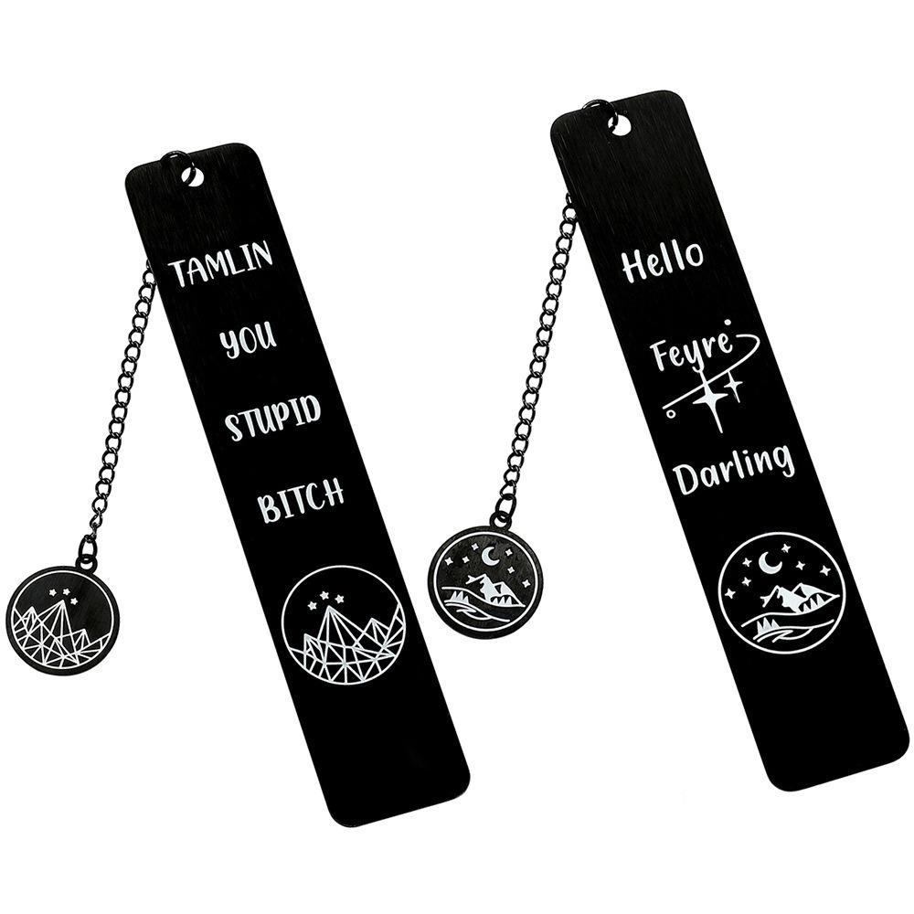Stainless Steel Acotar Bookmark Text Design Inspirational Bookmark New Moon Mountains Bookmark