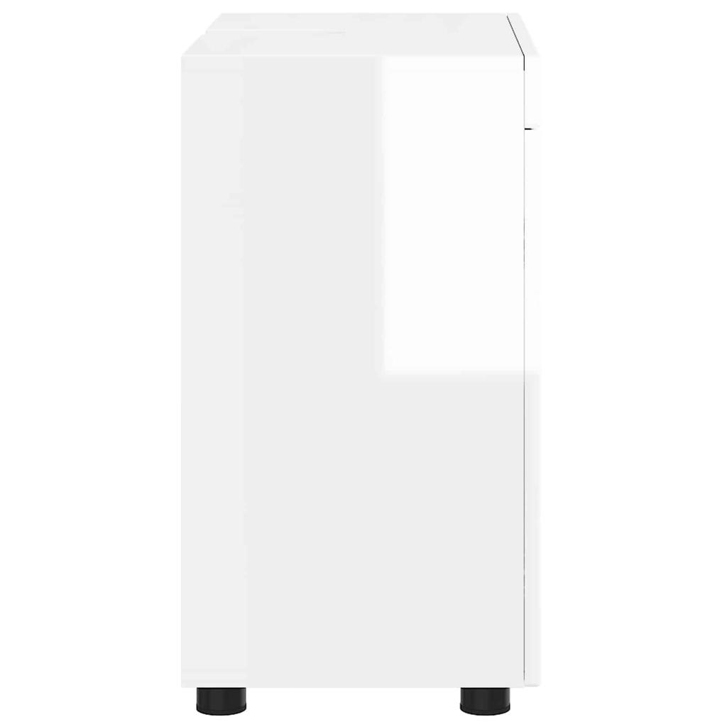 TULUM Bathroom Cabinet Set High Gloss White 60 X 34 X 63 Cm