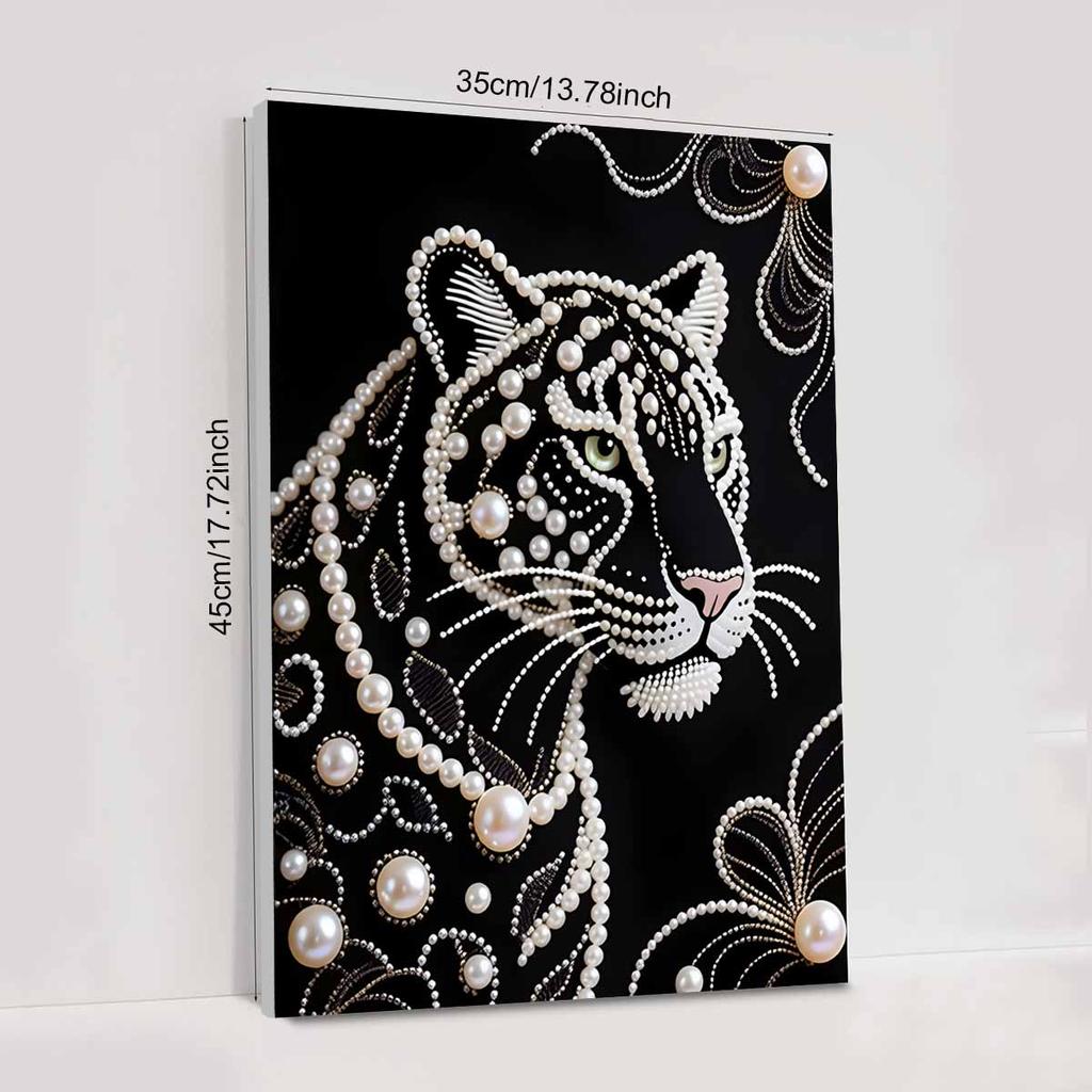 DIY Sady Diamond Art Bílý tygr Bez rámu 35x45cm Sady Diamond Painting Gem Art pro Dospělé/Začátečníky Nápad na dárek Dekorace na stěnu do domácnosti