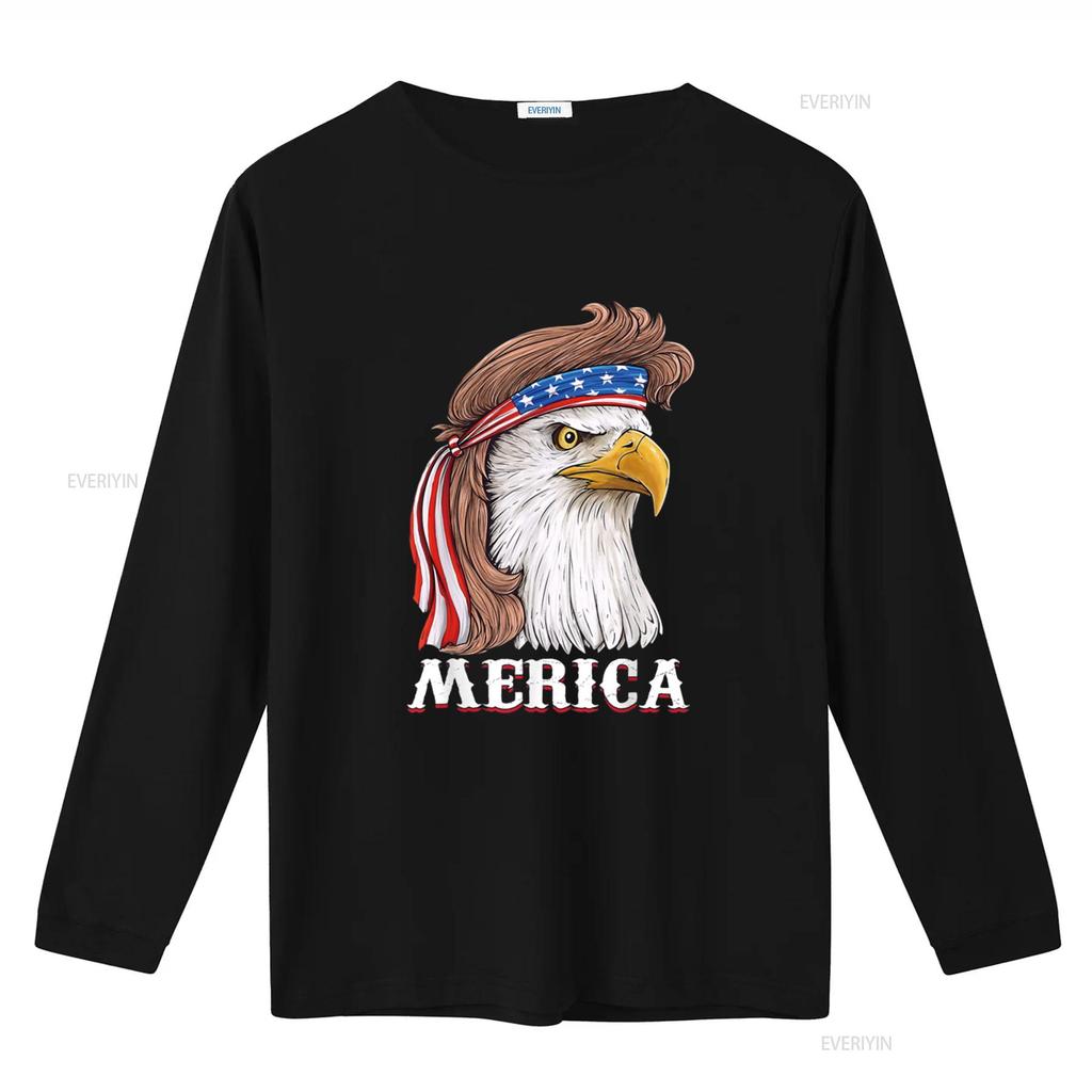 Eagle Mullet 4th Of July USA American Flag Merica T Shirt vintage Washed Unisex Top For Everyday Wear streetwear Slightly