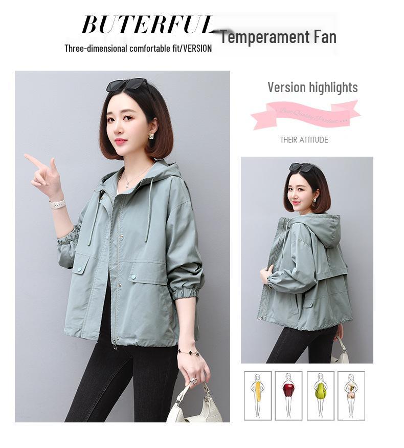 Damkort Huvförsedd Kofta Jacka - Vår/Höst 2024 Kollektion: Modernt & Mångsidigt för Medelålders Mammor