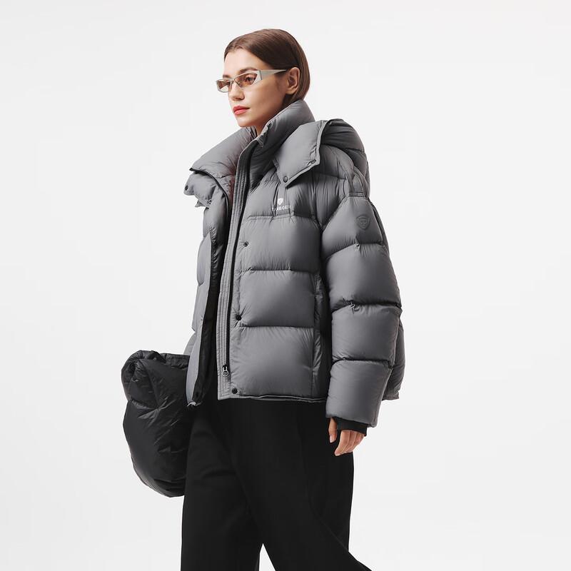 Tanboer Women's Short Puffy Down Jacket with Detachable Hood TB5530538Z