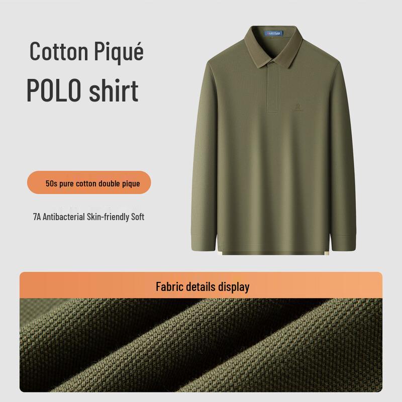MONTAGUT Men's Long Sleeve Polo Shirt