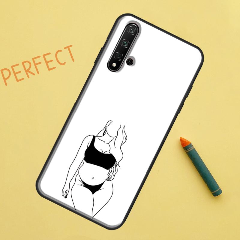 

Женский чехол Body Line Art для Huawei Nova 10 9 SE 5T Y90 Y70 Y60 Y61 Nova 3i 7i 8i 11i P20 P40 P30 Lite P60 Pro Huawei Nova 5T