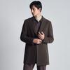 Baoxiniao Men's Business Formal Peak Lapel Wool Blend Overcoat