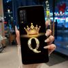 Case For TCL 205 4187D Bumper Black Silicone Shockproof Soft Casing Lucky Exclusive Initial Letter Luxury Crown Pattern Cover
