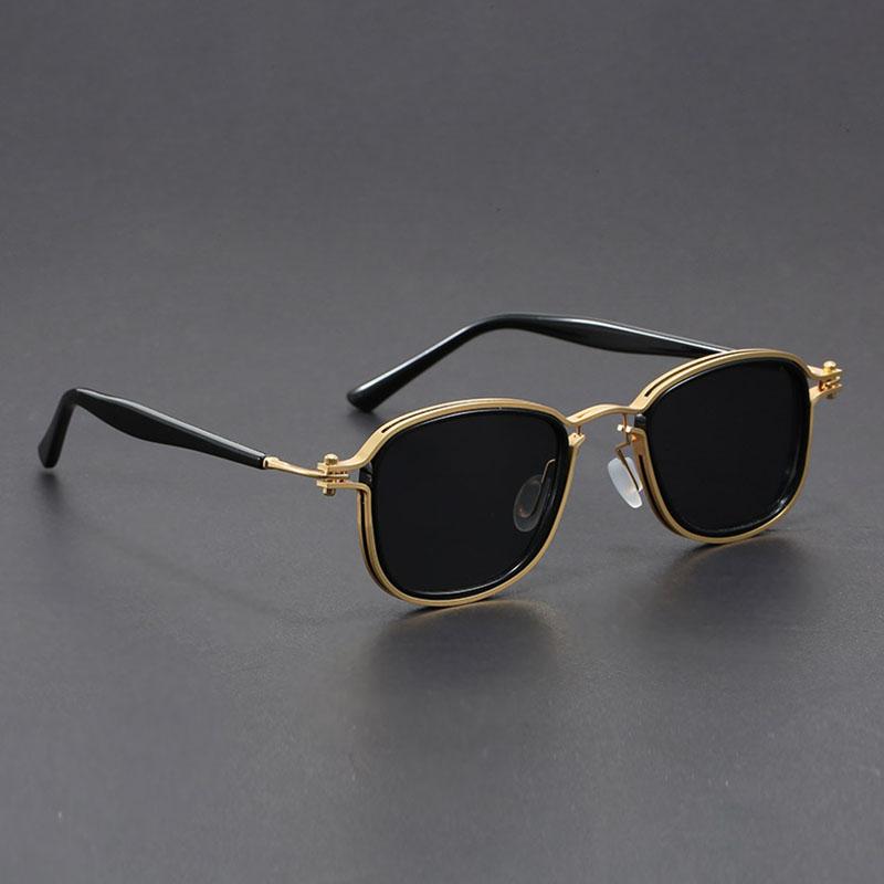 Retro Luxury Square Sunglasses for Men Women Punk Metal UV400 Eyewear Fashion Sun Glasses Driving