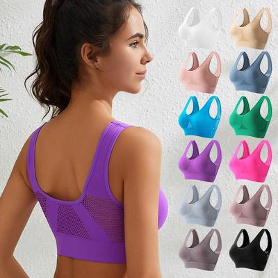 Women's Plus Size Push-Up Wirefree Sports Bra for Running & Yoga - Breathable with Stylish Back Design