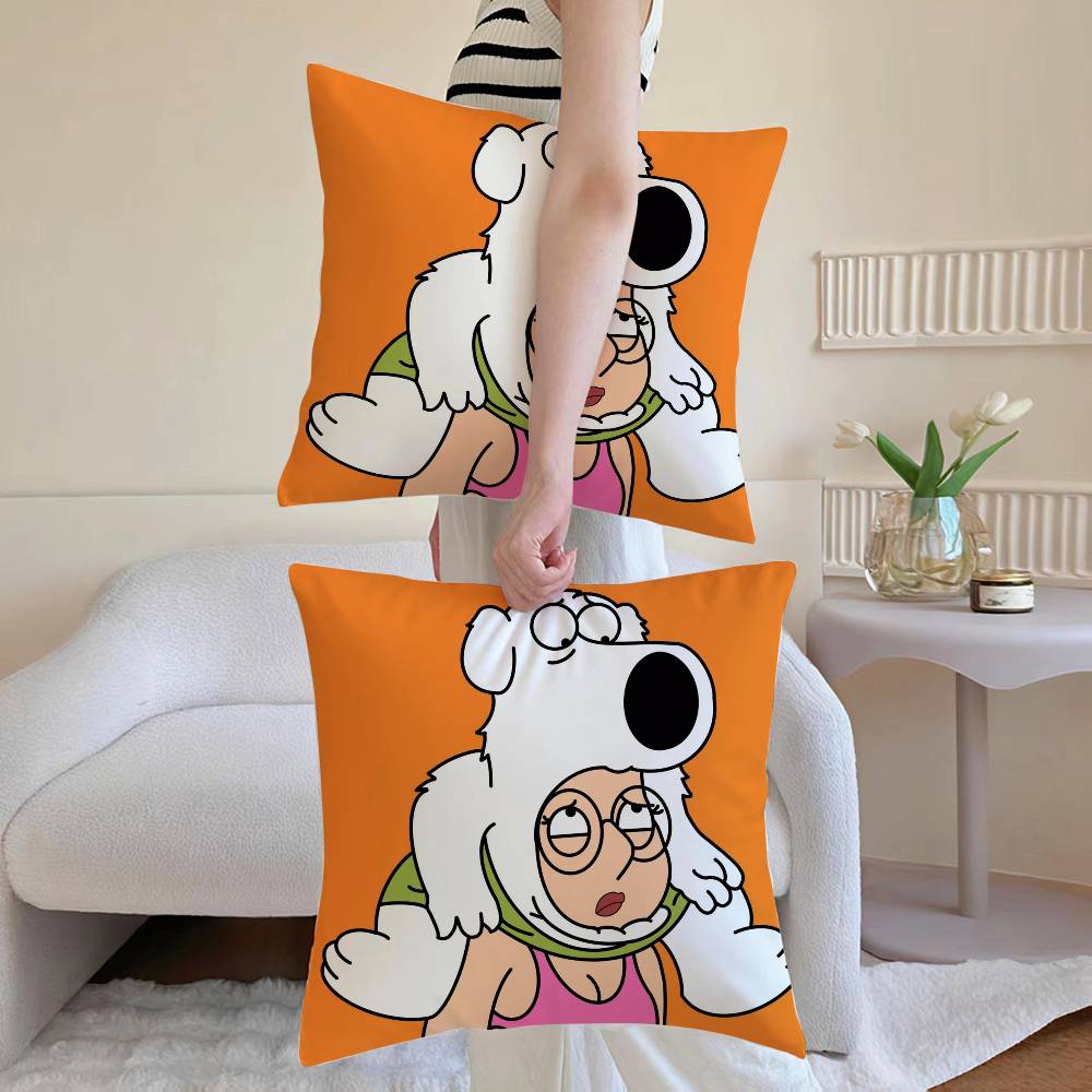 Cartoon F-families GuyS Pillow Case Sofa and Living Room Decorative Cushion Covers Dust-proof and Mite-proof Invisible Zipper