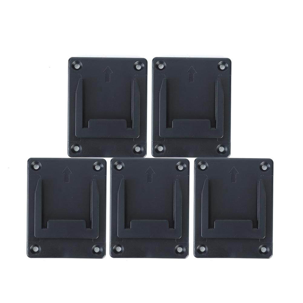 5pcs Wall Mount Electric Power Tool Holder Bracket for Bosch/Makita 18V Lithium Battery Machine Storage Rack Slots Stand