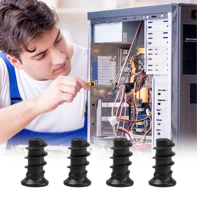 4Pieces Metal PC Fan Mounting Fasteners Screws for Chassis Power Supply, Carbon Steel Construction Vibration Resistance