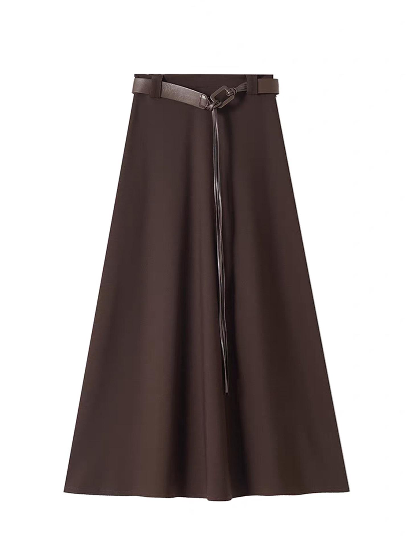 Women s Plus Size Retro High-Waisted Autumn Skirt - Tummy Concealing, Slimming, Large Hem Design M