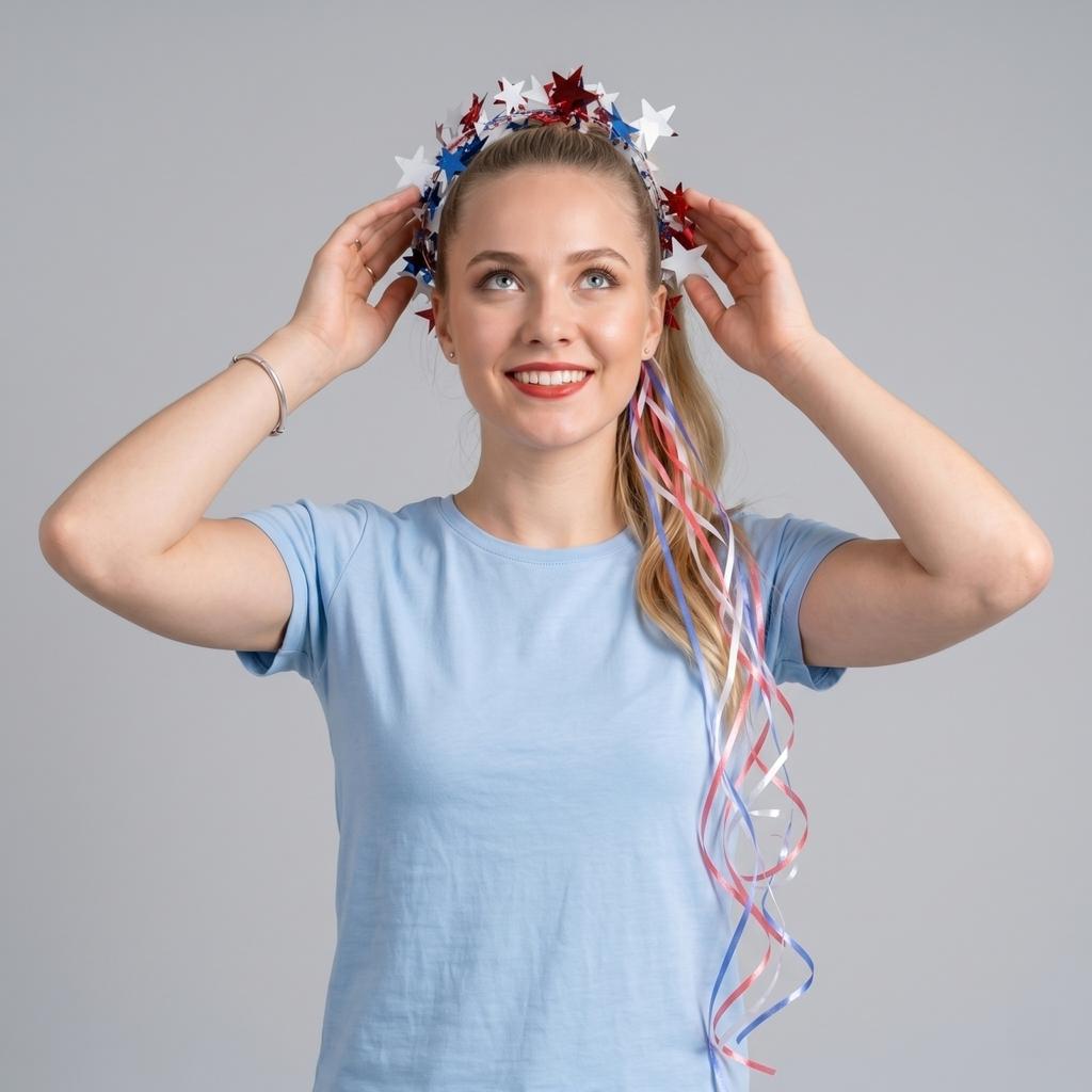 Red And Blue Star Hair Accessory Headband