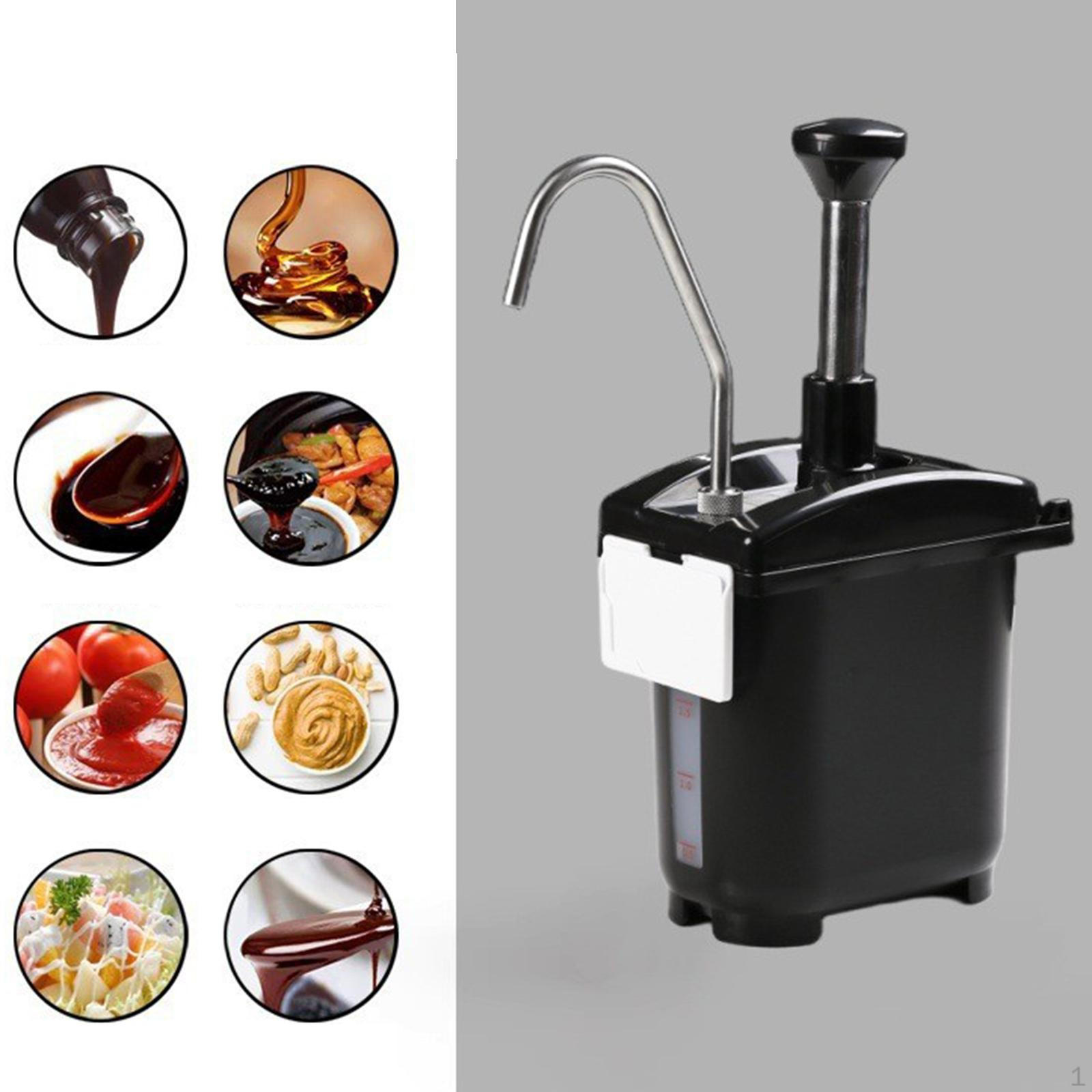 

2.5L Manual Sauce Dispenser, Practical And Detachable, Made of Stainless Steel. Condiment Dispensing чёрный