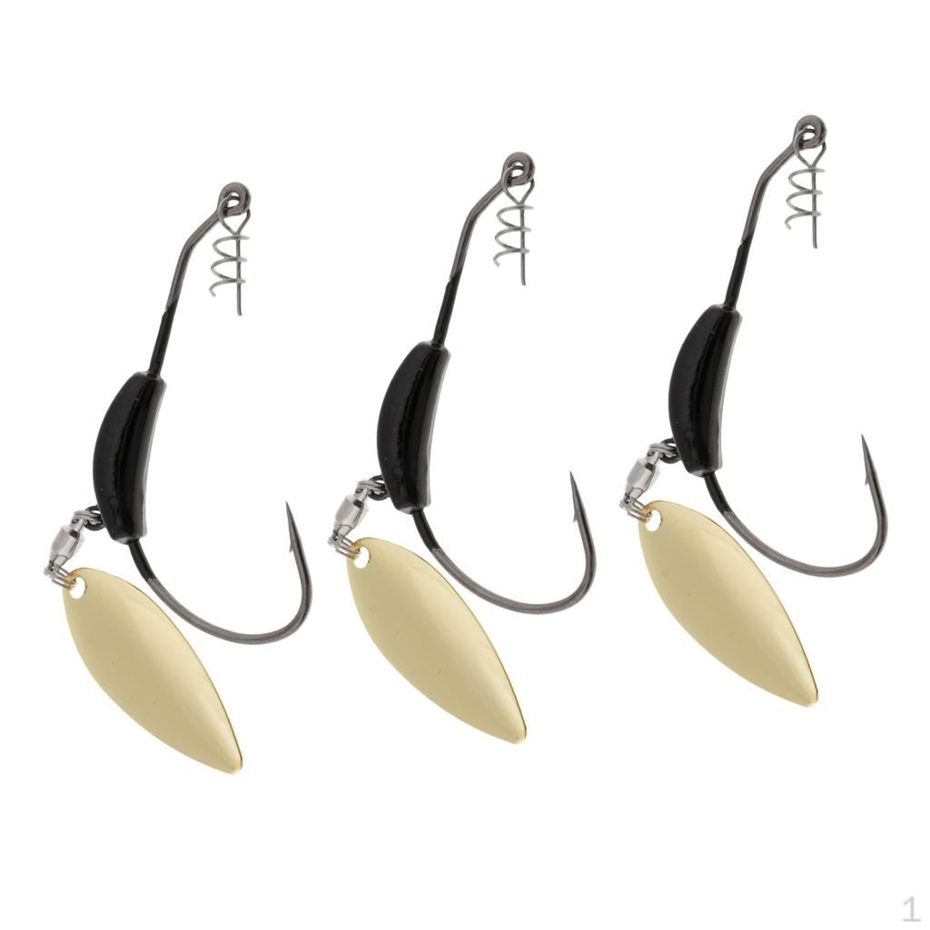 

3 Pieces Metal s Hard Fishing Lure Baits With Spoon Haken Hooks Tool made of high carbon steel