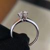 Solitaire ring Real 925 silver 1ct Moissanite cz Engagement Wedding Band Rings for women Bridal Statement Party Jewelry