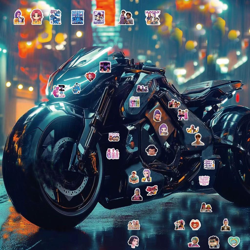 70-Piece KPOP Demon Hunter Stickers - Korean Style Glossy Film Cartoon Decor Decals for Backpacks, Phones & Water Bottles