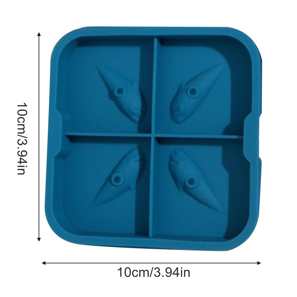 

3D Shark Whiskey Ice Mold Cute Easy Release Silicone Tray Shaper Mould for Water Drinking Animal Shape Kitchen Ice Cream Molds синій