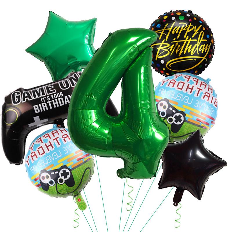 Gaming Theme Balloon Set Gamepad Aluminum Film Balloon Decoration Birthday Party Celebration Arrangement