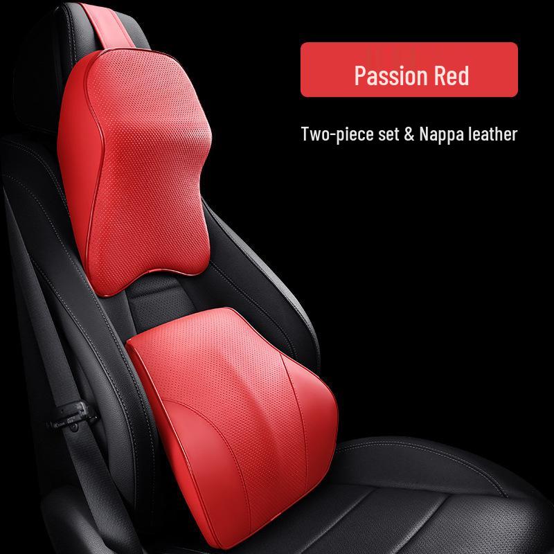 Universell Minnesskum Bil Nackstöd och Ryggstöd Kudde - Fulläder, Fyrårstiders Komfort