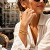 316L Stainless Steel Bracelet 2PCS, Golden Layered Chain Adjustable Stackable Jewelry, Women Summer Vacation Gift
