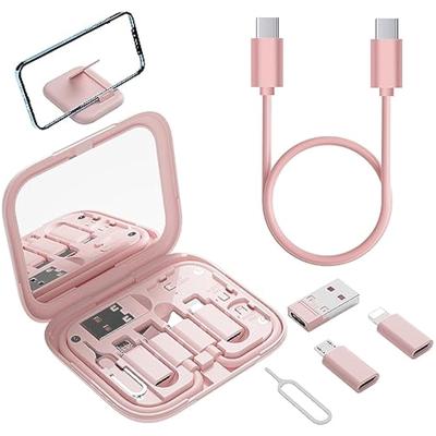 USB-C Travel Adapter Kit for IPhone, Pixel & Galaxy: USB-A To C, Micro-USB To C, Type-C To Lightning, Short USB-C Cable, OTG, Mirror Case