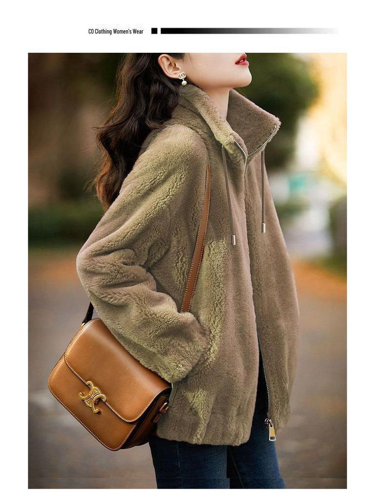 Women's Double-Sided Coral Fleece Jacket - Thick, Fleece-Lined Cardigan for Autumn/Winter