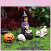 Pumpkin Halloween Witch Resin Yard Decoration With Micro Landscape Scene Gift