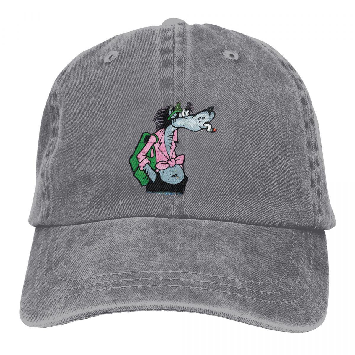 

Washed Unisex s Baseball Cap Smoking Trucker Snapback Caps Dad Hat Nu Pogodi Well Just You Wait Cartoons Golf Hats One Size