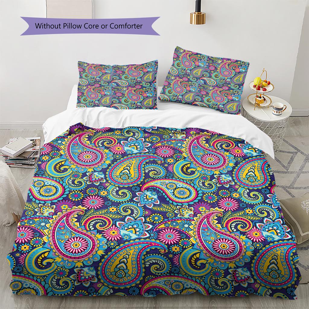 Paisley Pattern Pattern Bedding Quilt Set Quilt Cover Pillowcase Home Decoration Gift (1 * duvet cover + 2 * pillowcase, without core)