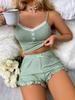Women's Lace Trim Camisole Pajama Set with Shorts