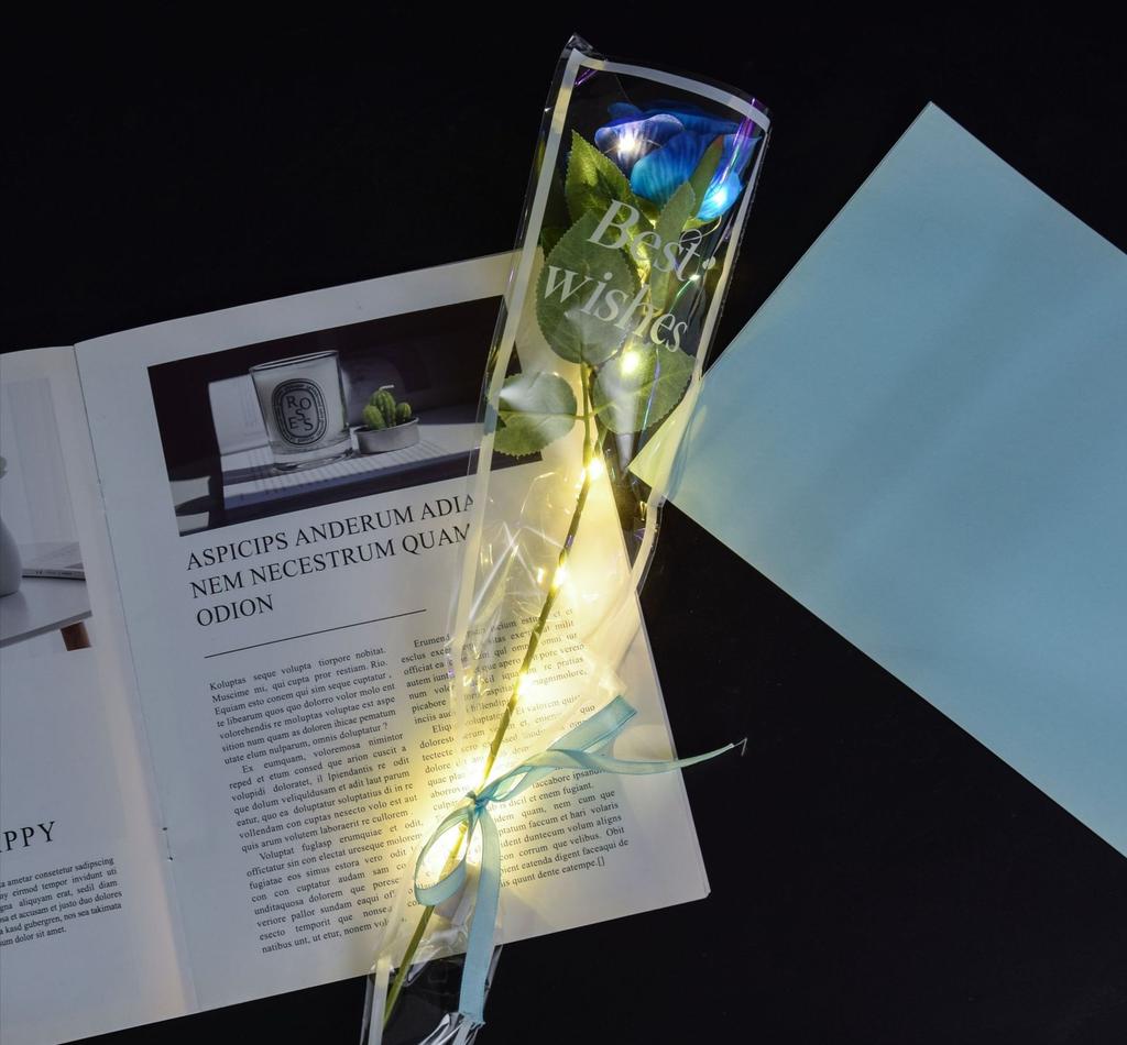 Led Glowing Artificial Silk Flowers Light up Rose Bouquet Valentines Mother's Day Gift for Home Wedding Centerpieces Party Decor