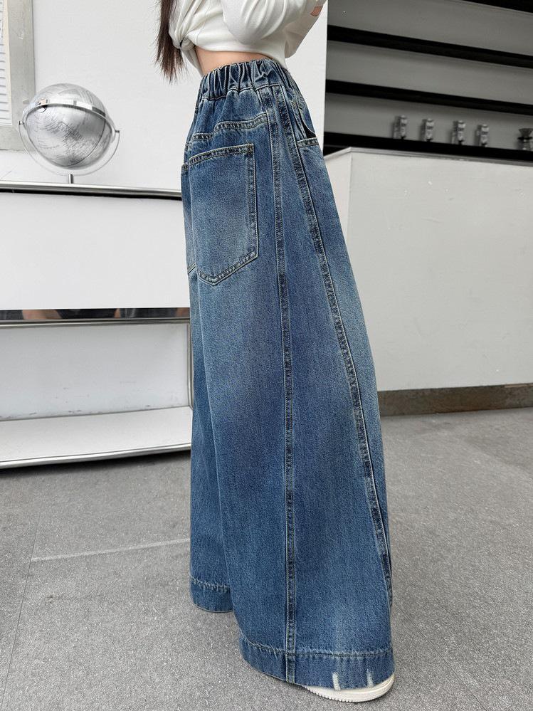 Girls' Autumn 2026 Wide Leg Jeans - Casual Straight Leg for Big Kids