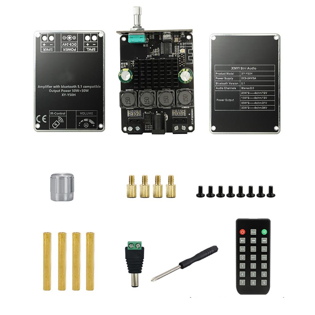 50W+50W   5.1 Wireless   Power Amplifier Portable Sound Amplifier Speaker Amp for Car and Home