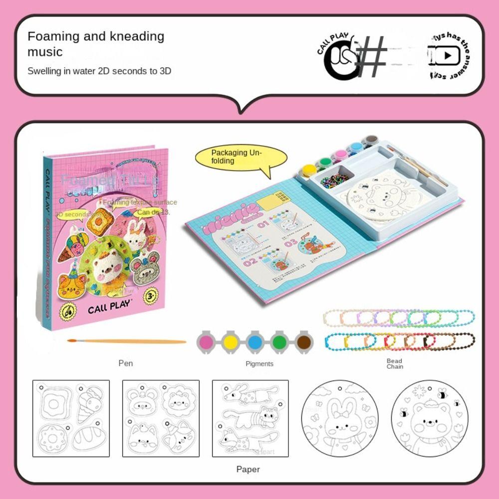 Sponge Texture Drawing Pens Kit With Easel 3D Drawing Canvas Texture Painting Toy Kids Craft