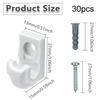 30PCS Lighting Hooks And Screws With Expansion Tube Ceiling Hooks With Screws Decorative Light Strips Hanging Hooks Parts